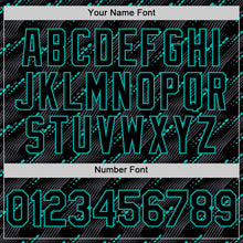 Загрузить изображение в средство просмотра галереи, Custom Black Aqua 3D Pattern Design Slant Lines Authentic Baseball Jersey