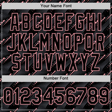 Загрузить изображение в средство просмотра галереи, Custom Black Medium Pink 3D Pattern Design Slant Lines Authentic Baseball Jersey