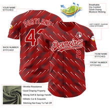 Загрузить изображение в средство просмотра галереи, Custom Red White 3D Pattern Design Slant Lines Authentic Baseball Jersey