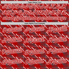 Загрузить изображение в средство просмотра галереи, Custom Red White 3D Pattern Design Slant Lines Authentic Baseball Jersey
