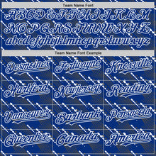 Загрузить изображение в средство просмотра галереи, Custom Royal White 3D Pattern Design Slant Lines Authentic Baseball Jersey