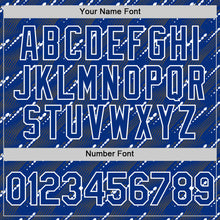 Загрузить изображение в средство просмотра галереи, Custom Royal White 3D Pattern Design Slant Lines Authentic Baseball Jersey