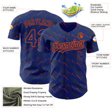 Загрузить изображение в средство просмотра галереи, Custom Royal Orange 3D Pattern Design Slant Lines Authentic Baseball Jersey