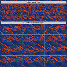 Загрузить изображение в средство просмотра галереи, Custom Royal Orange 3D Pattern Design Slant Lines Authentic Baseball Jersey