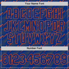 Загрузить изображение в средство просмотра галереи, Custom Royal Orange 3D Pattern Design Slant Lines Authentic Baseball Jersey