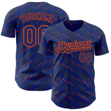 Загрузить изображение в средство просмотра галереи, Custom Royal Orange 3D Pattern Design Slant Lines Authentic Baseball Jersey