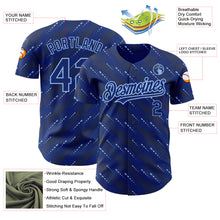 Laden Sie das Bild in den Galerie-Viewer, Custom Royal Light Blue 3D Pattern Design Slant Lines Authentic Baseball Jersey