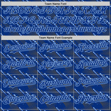 Laden Sie das Bild in den Galerie-Viewer, Custom Royal Light Blue 3D Pattern Design Slant Lines Authentic Baseball Jersey