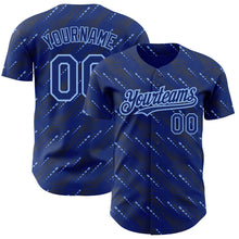 Laden Sie das Bild in den Galerie-Viewer, Custom Royal Light Blue 3D Pattern Design Slant Lines Authentic Baseball Jersey
