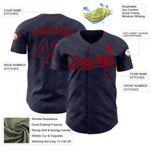Загрузить изображение в средство просмотра галереи, Custom Navy Red 3D Pattern Design Slant Lines Authentic Baseball Jersey