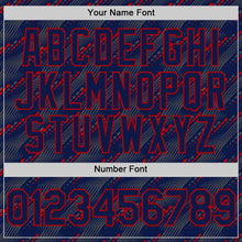 Загрузить изображение в средство просмотра галереи, Custom Navy Red 3D Pattern Design Slant Lines Authentic Baseball Jersey