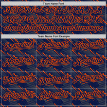 Загрузить изображение в средство просмотра галереи, Custom Navy Orange 3D Pattern Design Slant Lines Authentic Baseball Jersey