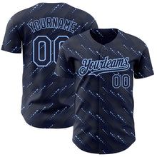 Загрузить изображение в средство просмотра галереи, Custom Navy Light Blue 3D Pattern Design Slant Lines Authentic Baseball Jersey