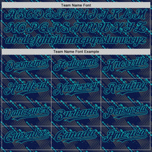 Загрузить изображение в средство просмотра галереи, Custom Navy Teal 3D Pattern Design Slant Lines Authentic Baseball Jersey