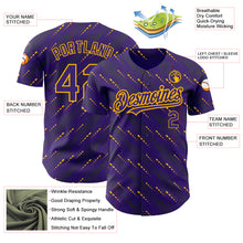 Charger l'image dans la galerie, Custom Purple Gold 3D Pattern Design Slant Lines Authentic Baseball Jersey
