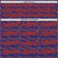 Load image into Gallery viewer, Custom Purple Orange 3D Pattern Design Slant Lines Authentic Baseball Jersey