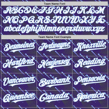 Load image into Gallery viewer, Custom Purple White-Light Blue 3D Pattern Design Slant Lines Authentic Baseball Jersey