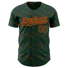 Загрузить изображение в средство просмотра галереи, Custom Green Green-Orange 3D Pattern Design Slant Lines Authentic Baseball Jersey