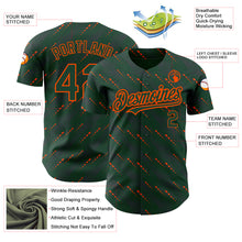 Загрузить изображение в средство просмотра галереи, Custom Green Green-Orange 3D Pattern Design Slant Lines Authentic Baseball Jersey