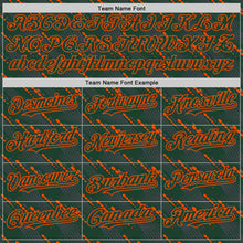 Загрузить изображение в средство просмотра галереи, Custom Green Green-Orange 3D Pattern Design Slant Lines Authentic Baseball Jersey