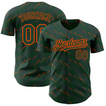 Загрузить изображение в средство просмотра галереи, Custom Green Green-Orange 3D Pattern Design Slant Lines Authentic Baseball Jersey