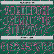 Загрузить изображение в средство просмотра галереи, Custom Kelly Green-Pink 3D Pattern Design Slant Lines Authentic Baseball Jersey