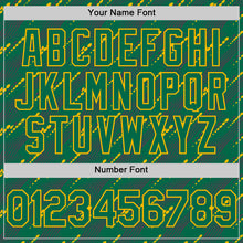 Загрузить изображение в средство просмотра галереи, Custom Kelly Green-Gold 3D Pattern Design Slant Lines Authentic Baseball Jersey