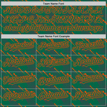 Загрузить изображение в средство просмотра галереи, Custom Kelly Green-Orange 3D Pattern Design Slant Lines Authentic Baseball Jersey