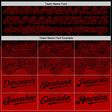 Загрузить изображение в средство просмотра галереи, Custom Black Red 3D Pattern Design Gradient Square Shapes Authentic Baseball Jersey
