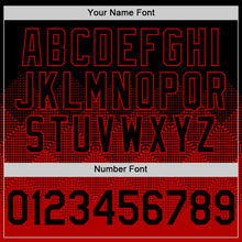 Загрузить изображение в средство просмотра галереи, Custom Black Red 3D Pattern Design Gradient Square Shapes Authentic Baseball Jersey