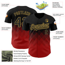 Загрузить изображение в средство просмотра галереи, Custom Black Red-Old Gold 3D Pattern Design Gradient Square Shapes Authentic Baseball Jersey