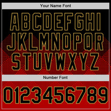 Загрузить изображение в средство просмотра галереи, Custom Black Red-Old Gold 3D Pattern Design Gradient Square Shapes Authentic Baseball Jersey