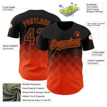 Загрузить изображение в средство просмотра галереи, Custom Black Orange 3D Pattern Design Gradient Square Shapes Authentic Baseball Jersey