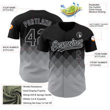 Загрузить изображение в средство просмотра галереи, Custom Black Gray 3D Pattern Design Gradient Square Shapes Authentic Baseball Jersey