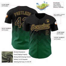 Загрузить изображение в средство просмотра галереи, Custom Black Kelly Green-Old Gold 3D Pattern Design Gradient Square Shapes Authentic Baseball Jersey