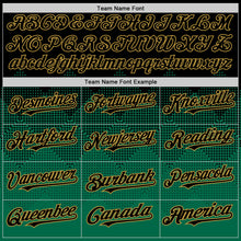 Загрузить изображение в средство просмотра галереи, Custom Black Kelly Green-Old Gold 3D Pattern Design Gradient Square Shapes Authentic Baseball Jersey