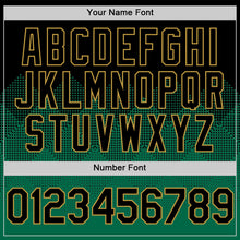 Загрузить изображение в средство просмотра галереи, Custom Black Kelly Green-Old Gold 3D Pattern Design Gradient Square Shapes Authentic Baseball Jersey