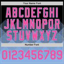 Загрузить изображение в средство просмотра галереи, Custom Black Pink-Light Blue 3D Pattern Design Gradient Square Shapes Authentic Baseball Jersey