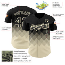 Загрузить изображение в средство просмотра галереи, Custom Black Cream 3D Pattern Design Gradient Square Shapes Authentic Baseball Jersey