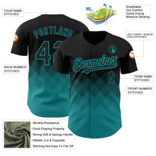 Загрузить изображение в средство просмотра галереи, Custom Black Teal 3D Pattern Design Gradient Square Shapes Authentic Baseball Jersey