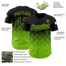 Загрузить изображение в средство просмотра галереи, Custom Black Neon Green 3D Pattern Design Gradient Square Shapes Authentic Baseball Jersey