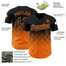 Загрузить изображение в средство просмотра галереи, Custom Black Bay Orange 3D Pattern Design Gradient Square Shapes Authentic Baseball Jersey