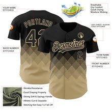 Charger l'image dans la galerie, Custom Black Vegas Gold 3D Pattern Design Gradient Square Shapes Authentic Baseball Jersey