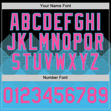 Загрузить изображение в средство просмотра галереи, Custom Black Pink-Sky Blue 3D Pattern Design Gradient Square Shapes Authentic Baseball Jersey