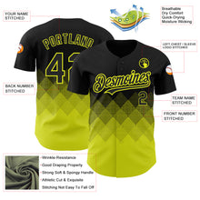 Charger l'image dans la galerie, Custom Black Neon Yellow 3D Pattern Design Gradient Square Shapes Authentic Baseball Jersey