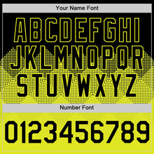 Charger l'image dans la galerie, Custom Black Neon Yellow 3D Pattern Design Gradient Square Shapes Authentic Baseball Jersey