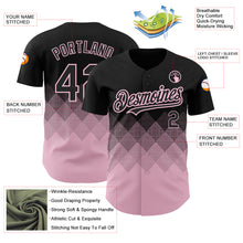 Загрузить изображение в средство просмотра галереи, Custom Black Light Pink 3D Pattern Design Gradient Square Shapes Authentic Baseball Jersey