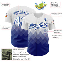 Загрузить изображение в средство просмотра галереи, Custom White Royal 3D Pattern Design Gradient Square Shapes Authentic Baseball Jersey