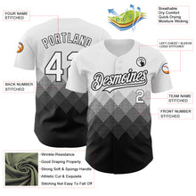 Загрузить изображение в средство просмотра галереи, Custom White Black 3D Pattern Design Gradient Square Shapes Authentic Baseball Jersey