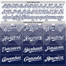 Загрузить изображение в средство просмотра галереи, Custom White Navy 3D Pattern Design Gradient Square Shapes Authentic Baseball Jersey